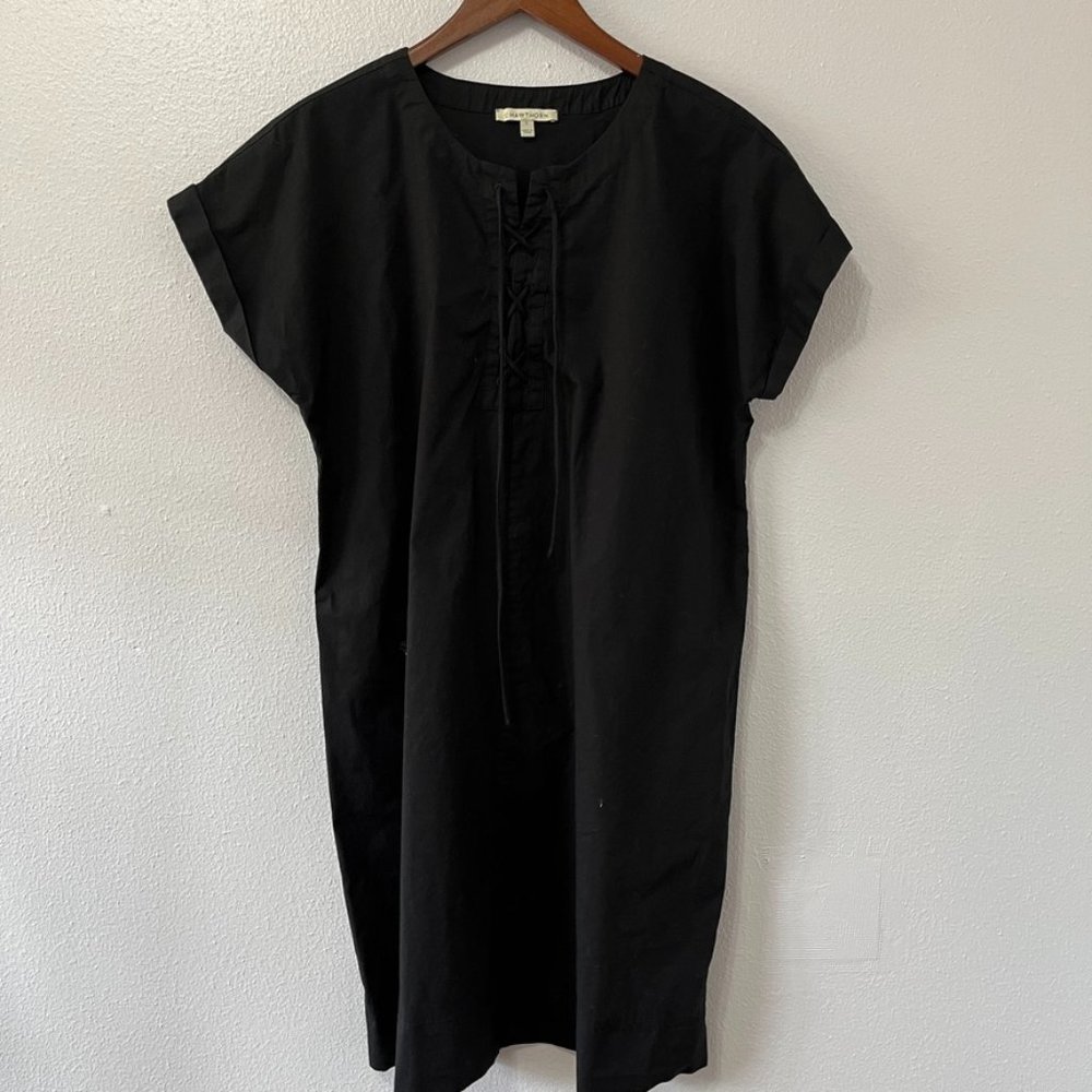 41 Hawthorn Black Lace Up Shirt Dress XL